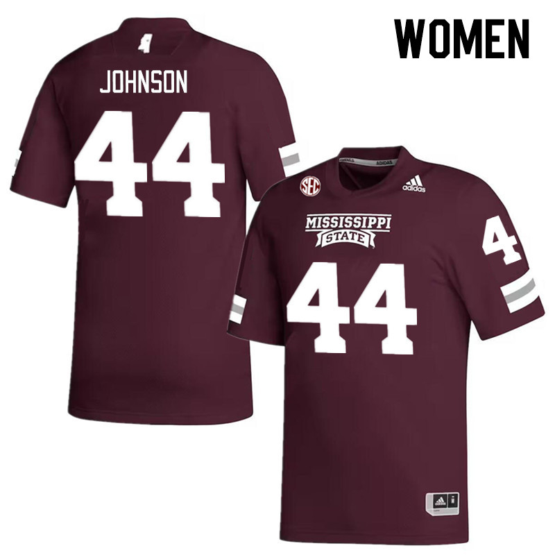 Women #44 Jett Johnson Mississippi State Bulldogs College Football Jerseys Stitched Sale-Maroon
